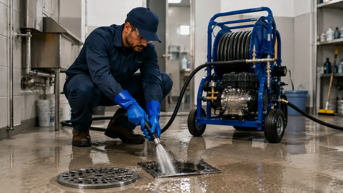 Floor Drain Hydro Jet Cleaning in Van Nuys