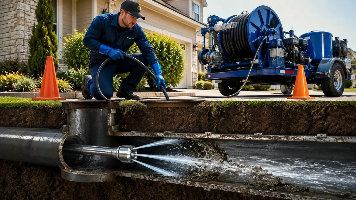 Main Sewer Line Hydro Jet Cleaning in Van Nuys