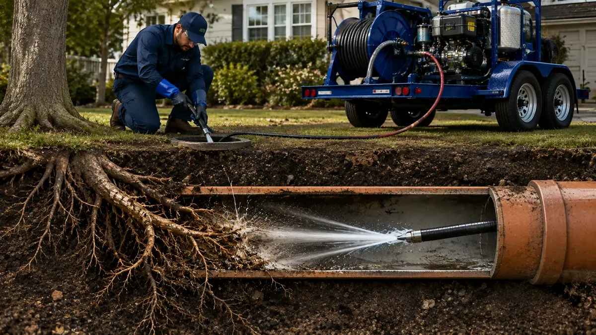 Tree Root Removal with Hydro Jetting in Van Nuys